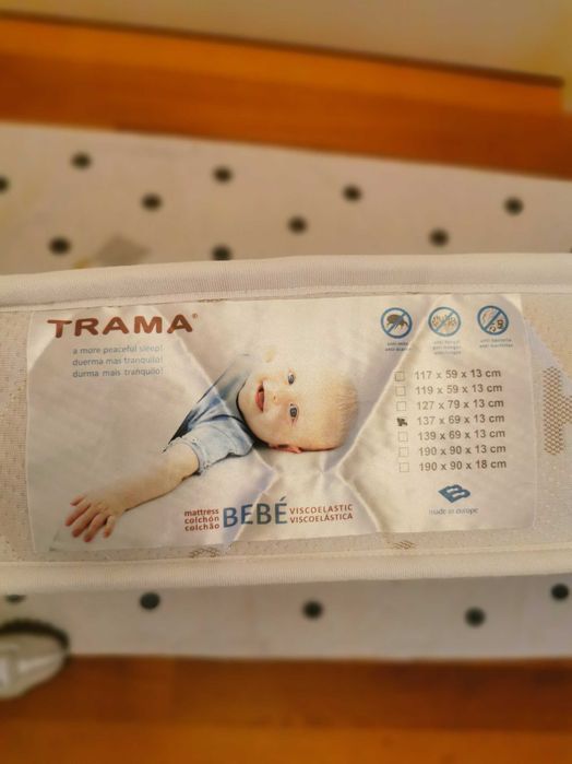 TRAMA Colchão Viscoelástico Bege 137x69x13 cm