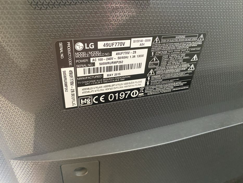 TV 4k LG 49’’ 49UF770V