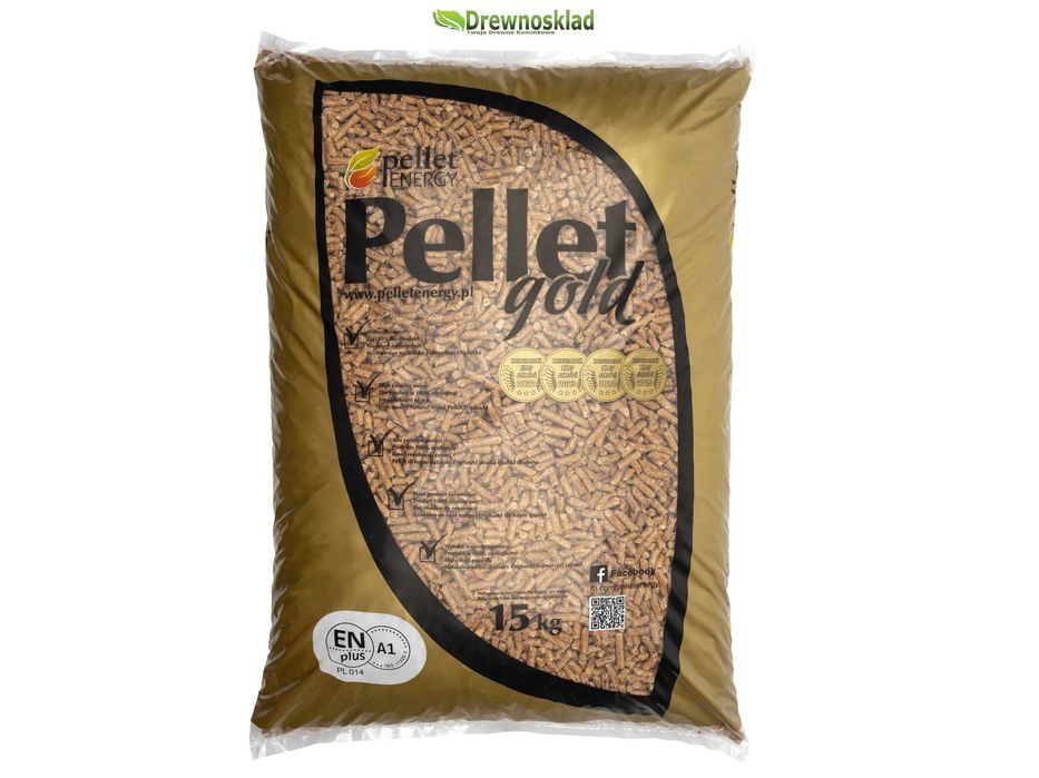 Pellet GOLD 15kg | Pellet Energy | Paleta 975kg | Certyfikat ENplus A1