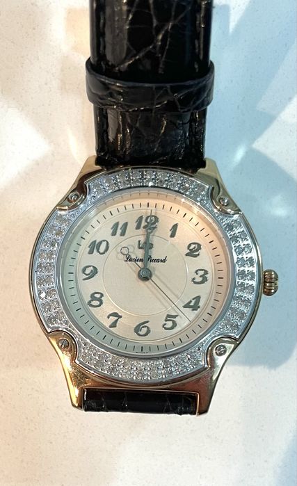 Relogio lucian  picard plaque ouro rosa com diamantes novo com caixa e