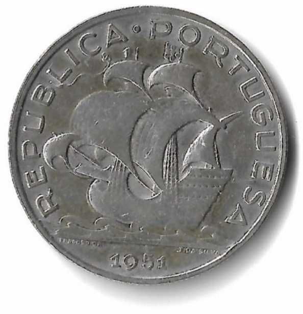 Moeda de 5.00 Escudos Prata 1951 VF/MBC/MBC KM#581 N#4262