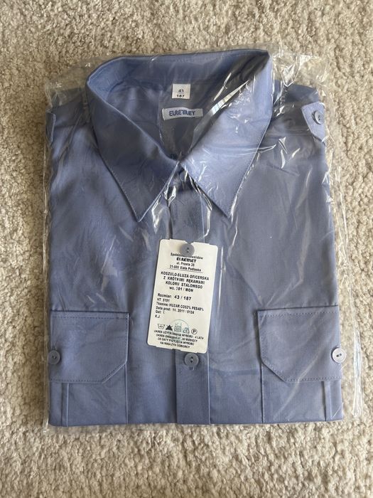 Koszulo-bluza oficerska z krótkimi rękawami kolor stalowy wz 301/MON