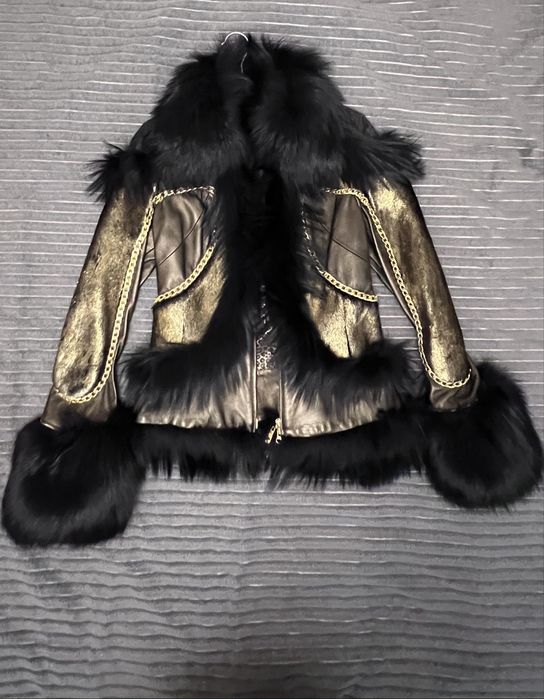 Шкіряна куртка з хутром Gizia, нова