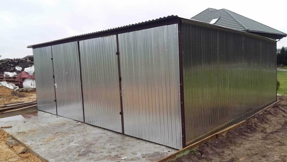 Garaż blaszak 6x5 Garaż blaszany PRODUCENT RÓŻNE Garaż blaszany na wymiar na budowe drewnopodobny dwuspadowy MONTAŻ 9x6 6x8 5x7 7x7 6x6 3x5 4x8 4x4