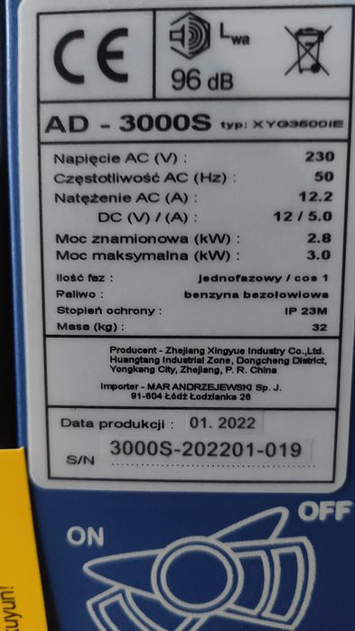 Генератор інверторний з електростартером adler AD-3000s