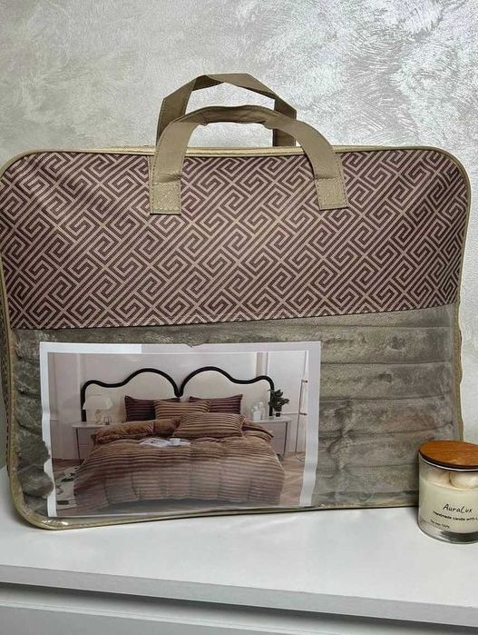 Постільна білизна Шарпей ВЕЛЮРОВА Koloco ПОЛУТОРНА Темно-коричнева