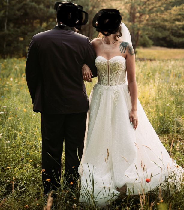 Suknia ślubna gorset welon kryształki