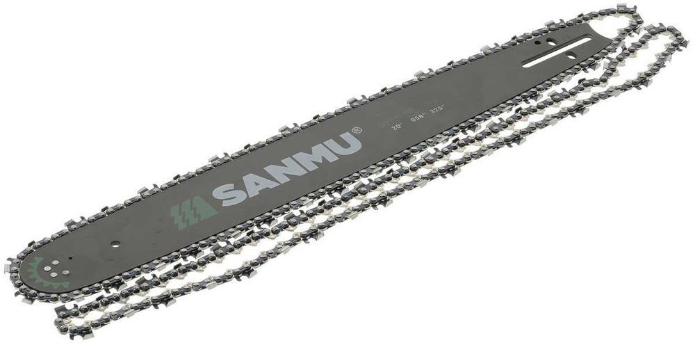 Шина SANMU 20" (50 см) + цепь (2шт) 0,325" 38 зубов паз 1,5 мм,цепш894