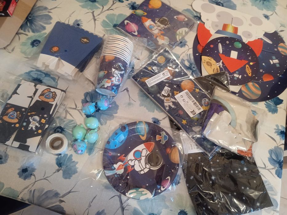 Conjunto festa tema espaço