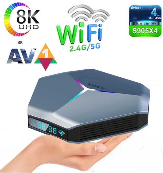 Tv Box Dla Graczy przystawka do telewizora  4/128GB + pilot żyroskowy