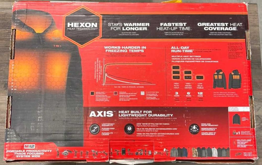 Milwaukee M102B‑21S M12 Heated AXIS podgrzewana kurtka robocza z akumulatorem 2Ah HEXON HPJBL3