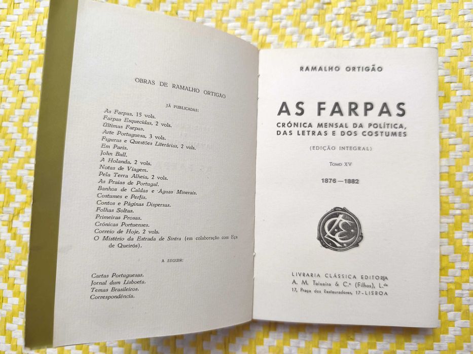 As Farpas - Tomo XV –  Ramalho Ortigão