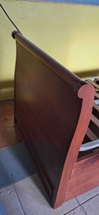 Cama solteiro barco estilo Império madeira