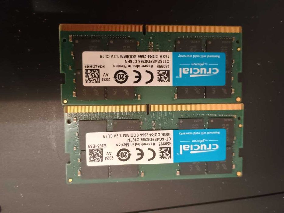 16 + 16 gb ddr4 SO-dimm crucial