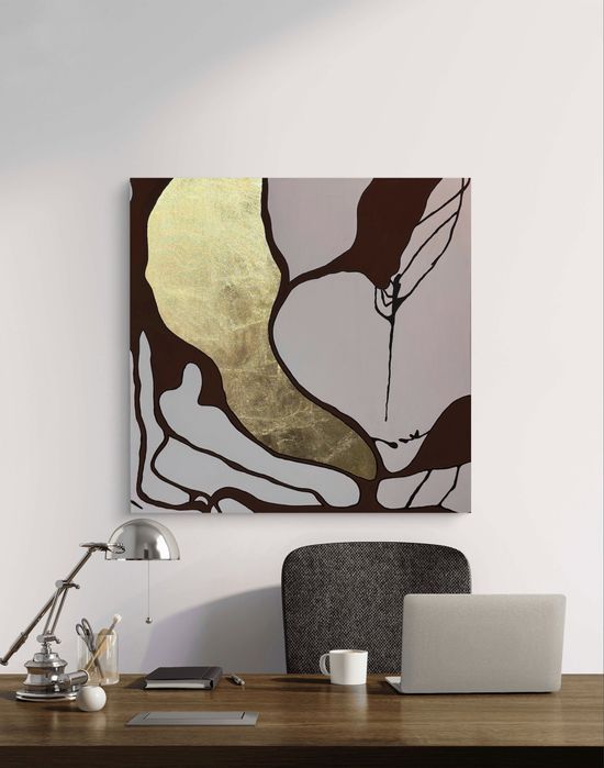 Картина в інтер‘єр “BREWED SERENITY” акриловий абстрактний живопис