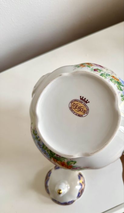 Bule e prato de porcelana Depos T. Limoges