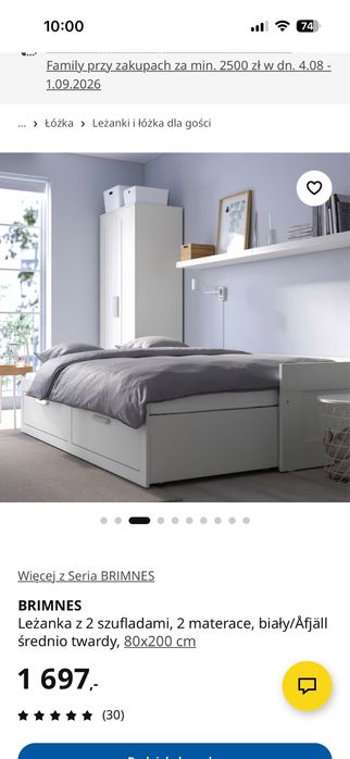 Łóżko ikea Brimnes