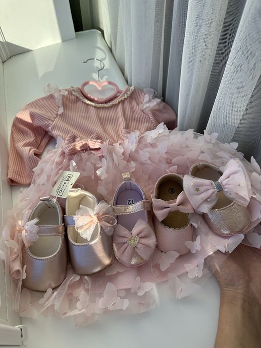 Сукня на рочок з рукавом платье годик 74 80 плаття 1 рік рожеве 12