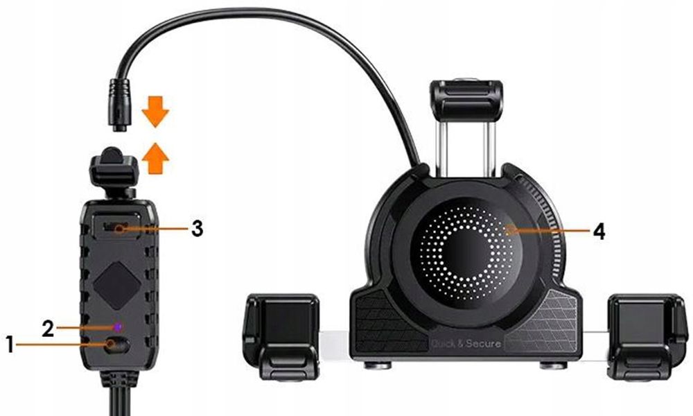 Uchwyt Motocyklowy Antywibracyjny Z Indukcją pilot do sterowania