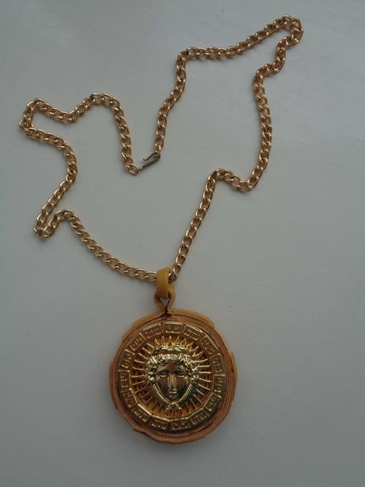 нат.шкіра кулон подарунк руч роб нов 6см ланц 58см двусторонній 3D