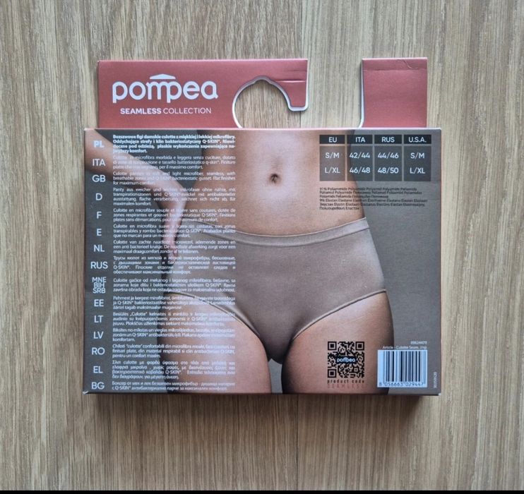 Pompea bezszwowe figi damskie S/M nero