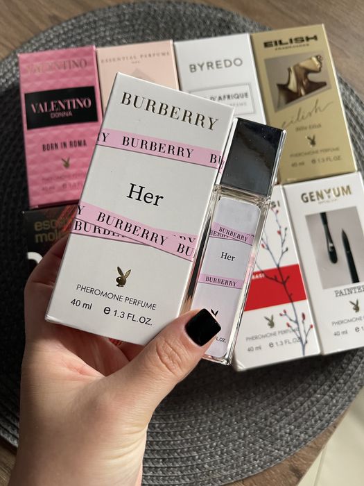 Парфуми Genyum Painter, Valentino Born in Roma, Armand Basi In Red, Molecule 02, Billie Eilish, Burberry Her, Bois Imperial, Fleur Narcotique, Kilian
