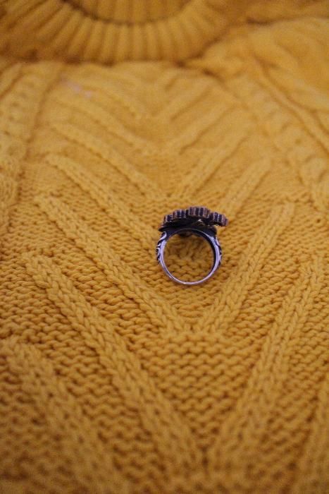 Кольцо с рубинами и цирконами