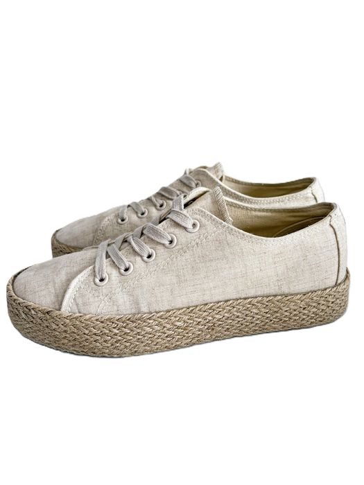 Anna Field Espadryle Sneakersy Lniane Beżowe Platforma Damskie Rozmiar 38