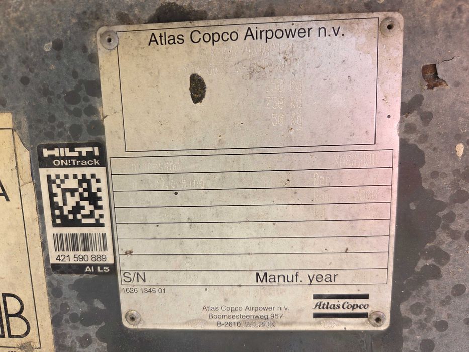 Sprężarka kompresor przewoźny Atlas Copco XAS87KD niezarejestrowana