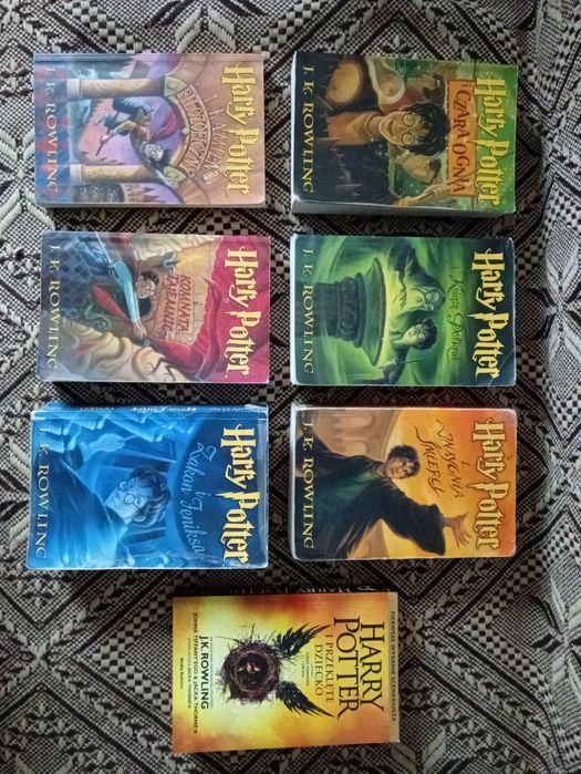 7 książek Harry Potter J.K.Rowling tomy 1-2 4-8 st Dobry