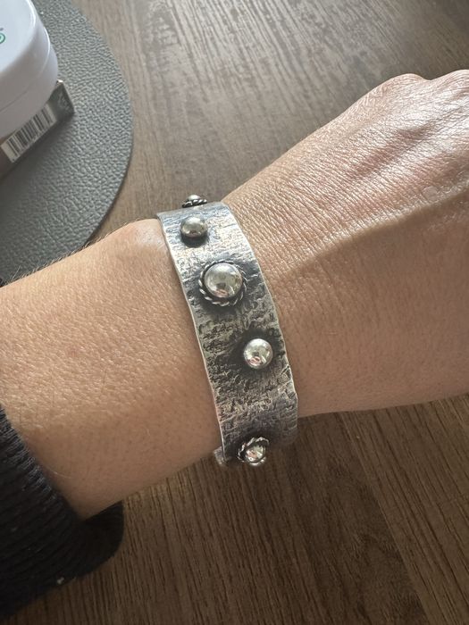 Artystyczna bransoleta sztywna bangle mankietowa 925