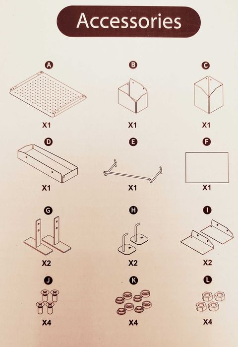 PANEL PEGBOARDOWY Ścianka Organizer na Biurko