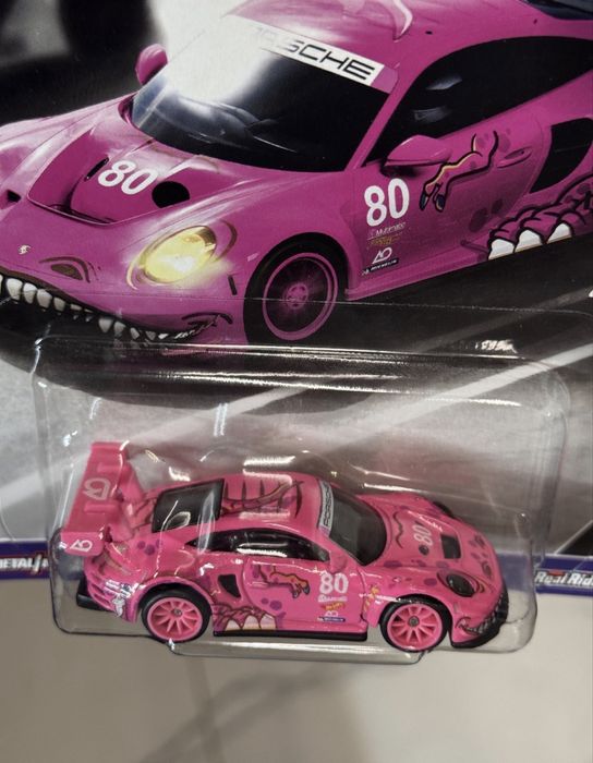 Hotwheels Porsche 911 GT3 R 992 rexy 10台 Model samochodu Hot Wheels zielony kolekcjonerski 1:64 Porsche 911