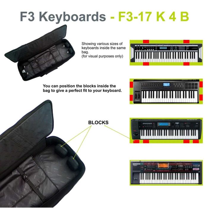 Saco Teclado 61 teclas Fusion F3