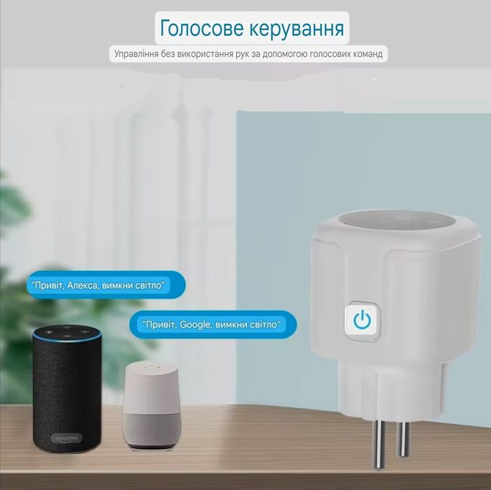 Розумна смарт WiFi розетка 20А tuya smart life