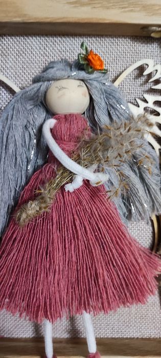 Rękodzieło -  Aniołek w ramce 17 /23 cm