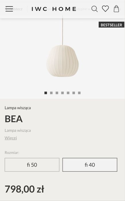 Klosz lampa sufitowa Bea 40 IWC HOME nowy