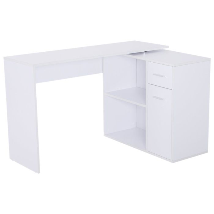 Secretária Mesa de trabalho Mesa de Canto com Estante Giratória 180°