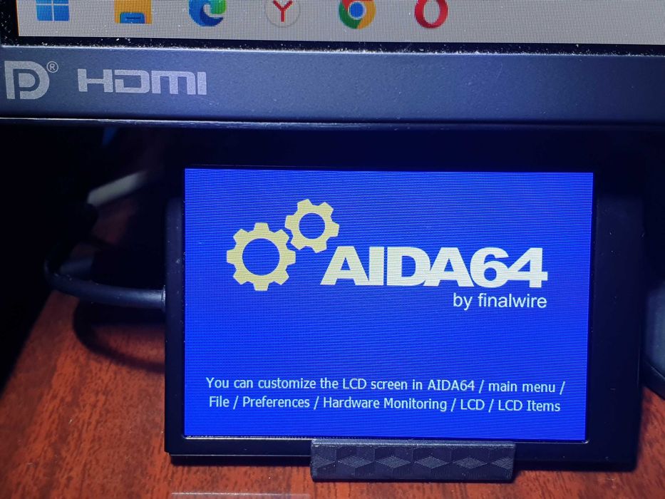 Дополнительный экран (монитор дисплей) 3,5", приборная панель Aida64