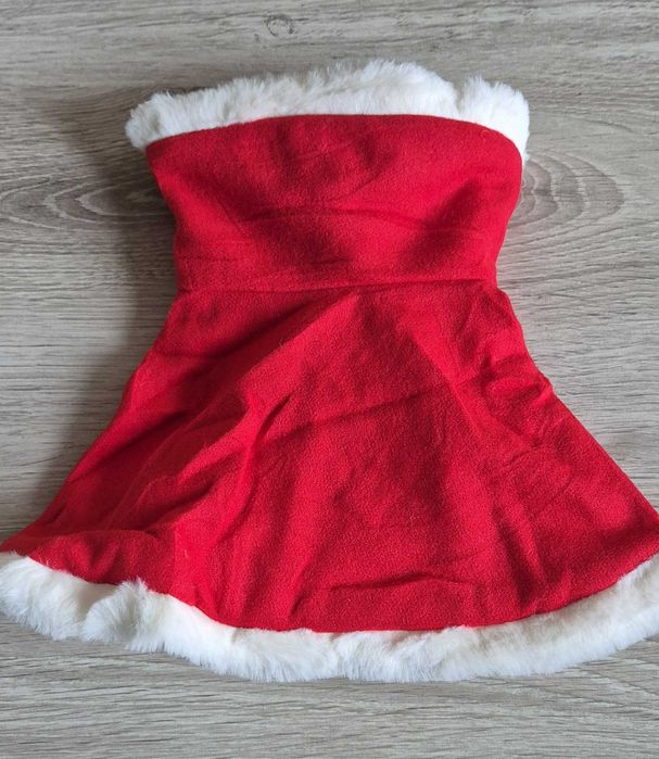 Przebranie Narzutka kamizelka Św. Mikołaja dla kota psa na rzep