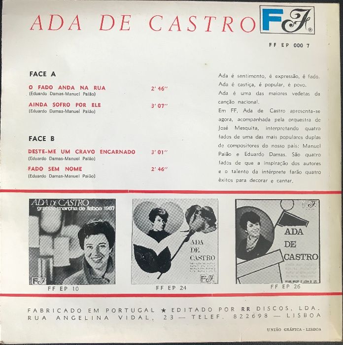 Disco Vinil Ada de Castro