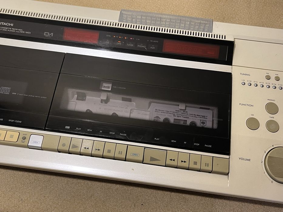 Редкий японский 2-х кассетный CD-ресивер 80-х HITACHI MX-W01
