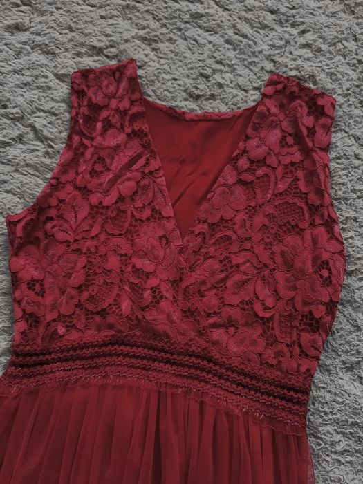Elegancka sukienka czerwona S/M bal impreza studniówka