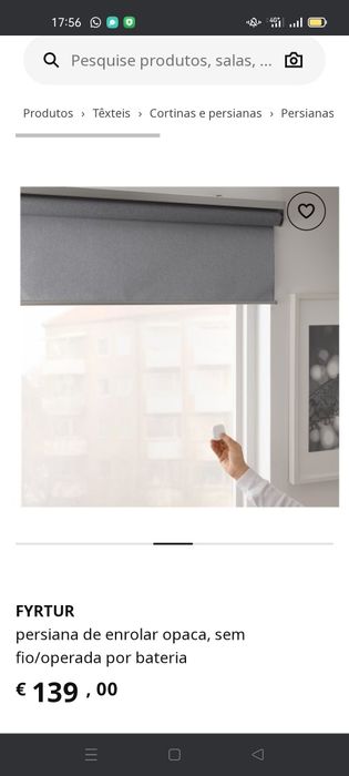 Estore de correr inteligente Fyrtur, IKEA. NOVO