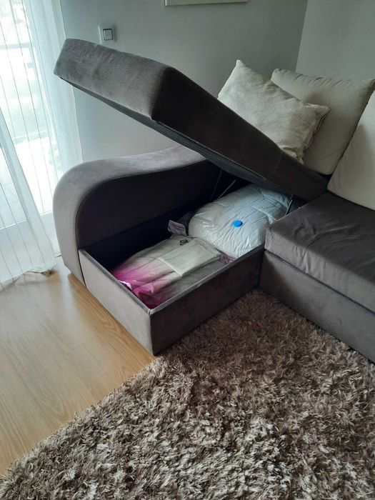 Sofá cama com chaise long