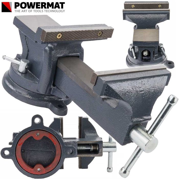 POWERMAT Imadło Ślusarskie 125mm Obrotowe Z Kowadłem 360° PM1236