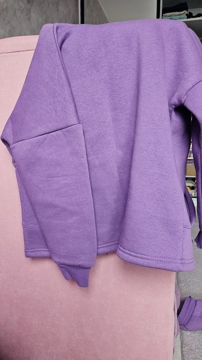 Дуже теплий фіолетовий костюм на дівчинку 7-8 років