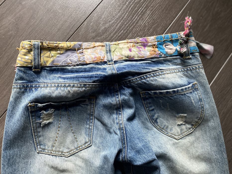 Desigual spodnie jeansowe jeans jeansy patchwork 36 jak nowe