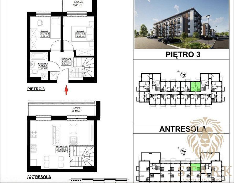 3 pokoje z antresolą - Prestiżowe osiedle
