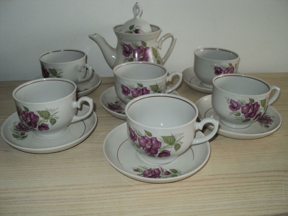 Nowy serwis kawowy 6 szt. dzbanek i cukiernica